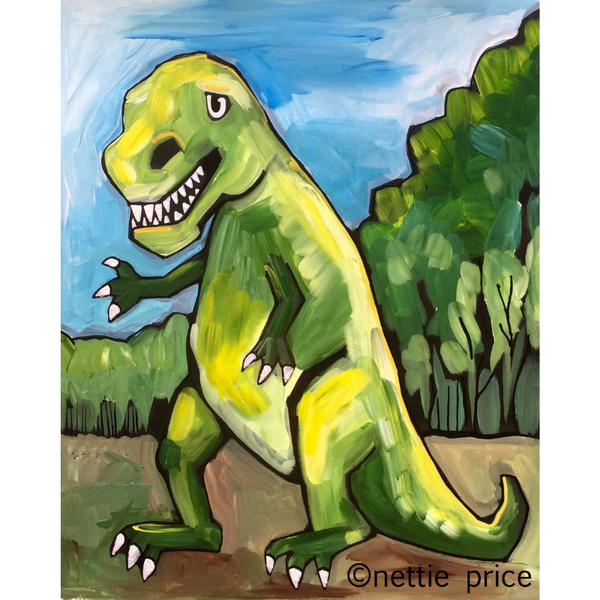 Ferocious T Rex Dinosaur Sparkling Art Print
