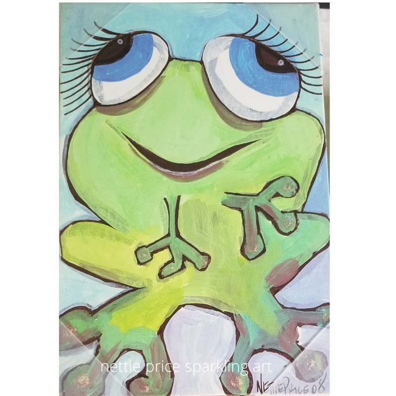 Ugly Frog Sparkling Art Canvas Print 12x18