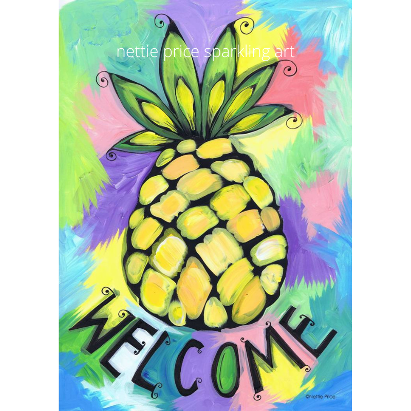 Welcome Pineapple Sparkling Art Print